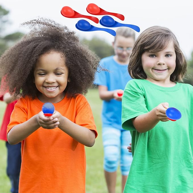GOLDGE 28 Piece Outdoor Games Kit for Kids, Includes Potato Sack Race Bags, Bean Bag Toss, 3 Legged Race Bands, Egg Spoon Relay, for Easter & Birthday Parties