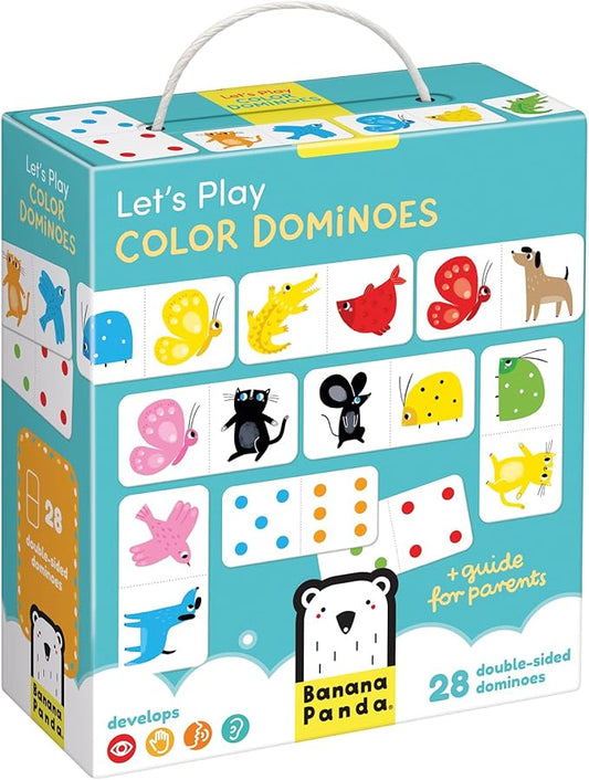 Banana Panda Let’s Play Color Dominoes Game for Kids - Includes 28 Double-Sided Pieces and an Educational Guide for Parents, for Ages 2 Years and up