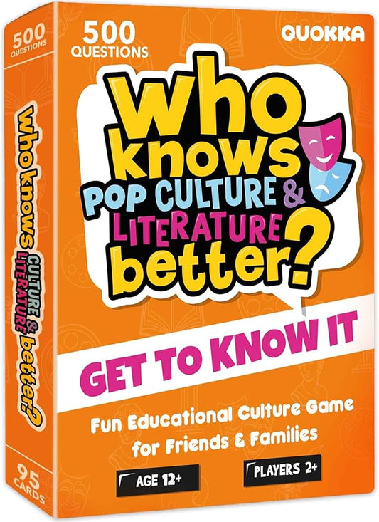 QUOKKA Board Games for Kids 8-12 and Family - Educational Card Game for Kids Age 12+ - Who Knows Culture and Literature Better? - 500+ Questions - Trivia for Family Game Night and Travel Fun