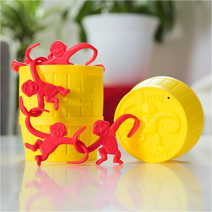 Spin Master Games, Barrel of Monkeys, Retro Linking Fun for Preschoolers, Family Games, 1 & Up Players, for Ages 3 & Up