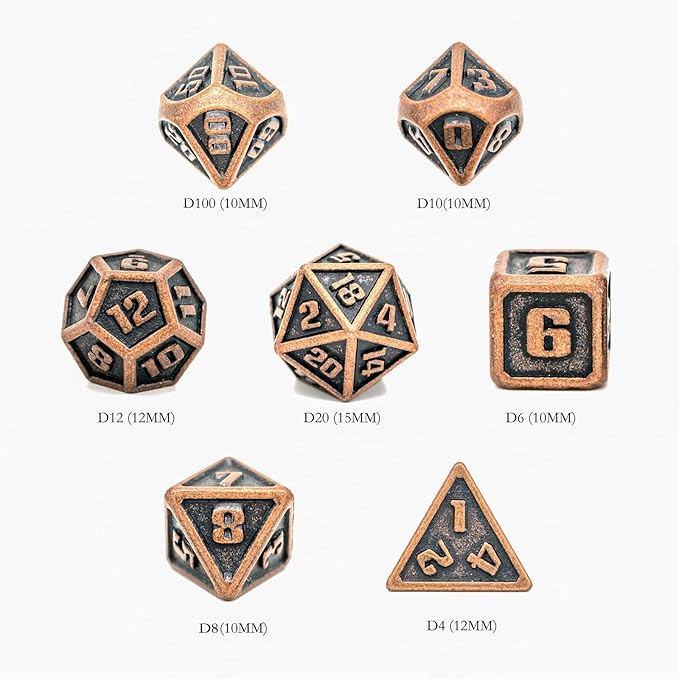 UDIXI Mini Dice DND Metal Dice Set, 10mm Tiny Small Metal D&D Polyhedral Dice Set for Dungeons and Dragons Role Playing Games (Silver)