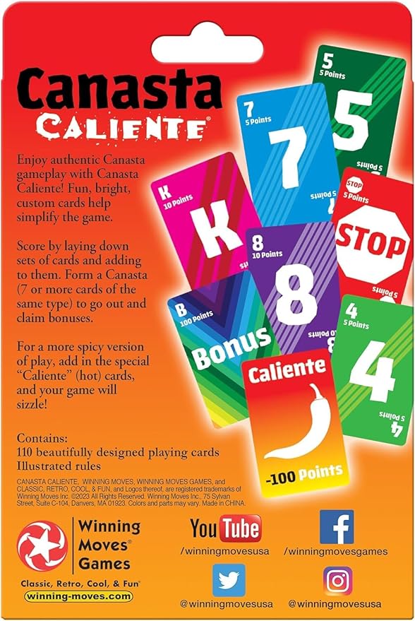 Big Game Toys~Deluxe Canasta Caliente Card Game 110 Custom Cards