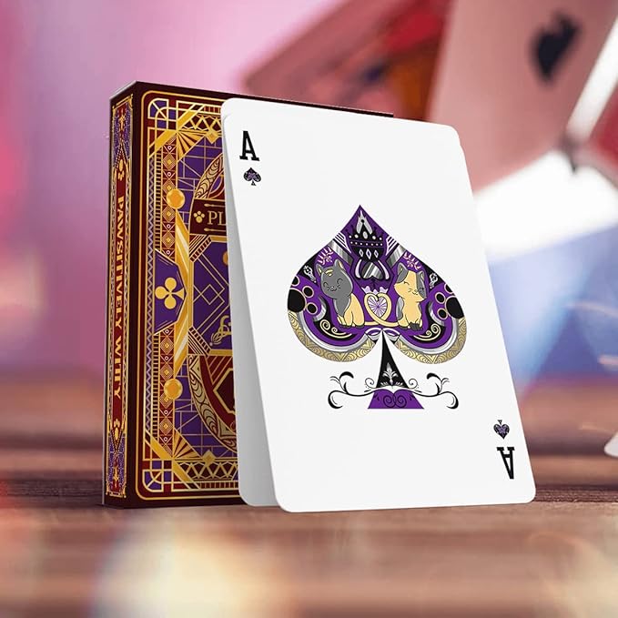 HAAKUN Witty Cat Playing Cards Cute Pet Board Games Poker Decks with Box
