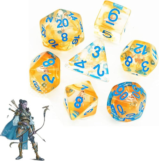 UDIXI 7PCS Polyhedral DND Dice Set, Characters's Weapons Design for Role Playing Dice Games as Dungeons and Dragons RPG Table Games (Ranger)