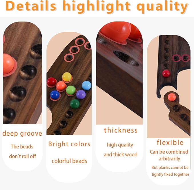 Marbles and Jokers Board Game Pegs and Jokers Real Solid Wood (Pine) Game Board Wooden for 2-8 Players 8 Game Boards 8 Colors 40 Marbles 4 Boxes Card(Vintage Flame)