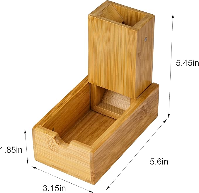 Cusdie Bamboo Dice Tower Foldable Wooden Die Roller Castle Rolling Case for Dungeons and Dragons, Board Game, D&D, RPG(No Logo)