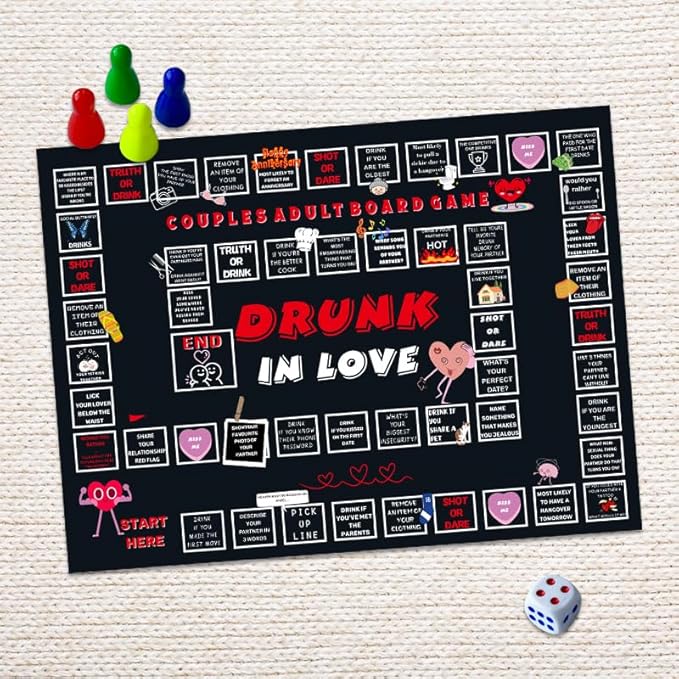 Adultopoly Board Game for Couples - Fun Date Night Card Game with Props, Adult Party Game for 2+ Players, Perfect for Couples Game Night (Modern)
