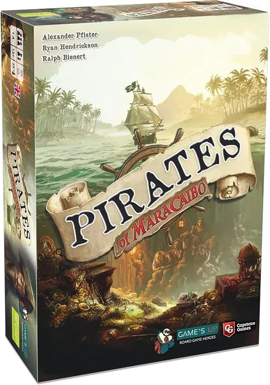 Pirates of Maracaibo Strategy Board Game, Sail The Caribbean, Upgrade Your Ship, 1-4 Players, Ages 14+