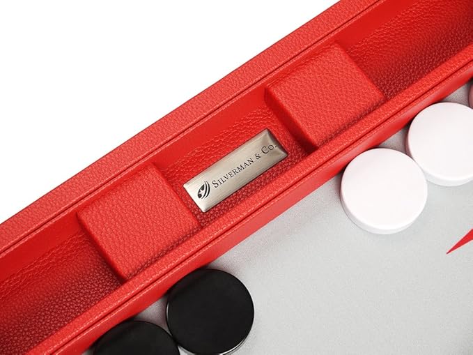 19-inch Premium Backgammon Set - Large Size - Red Board