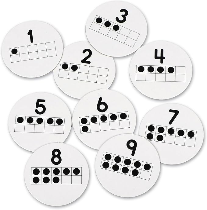 Learning Resources 10 on the Spot Ten Frame Game - 2-6 Players, Ages 5+ Math Learning Games for Kids, Kindergartner Activities