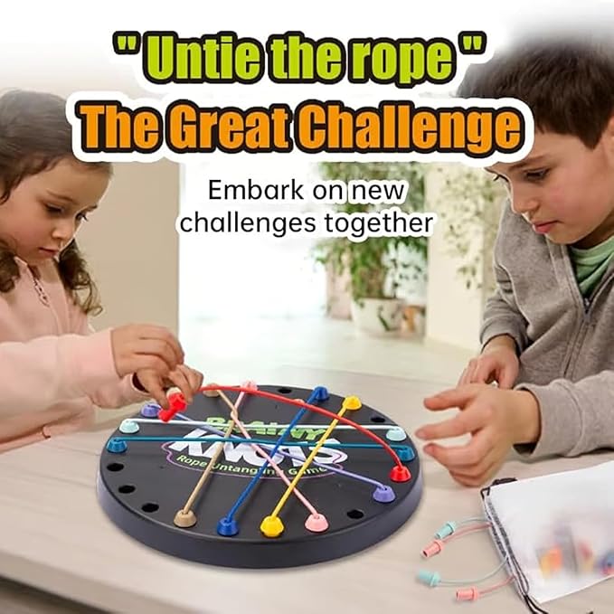 Brainy Knots Rope Untangling Game, Twisted Rope Puzzle Game, Brain Knots Game Exercise Strategy Thinking, Fun Family Game with Multiple Difficulty Levels