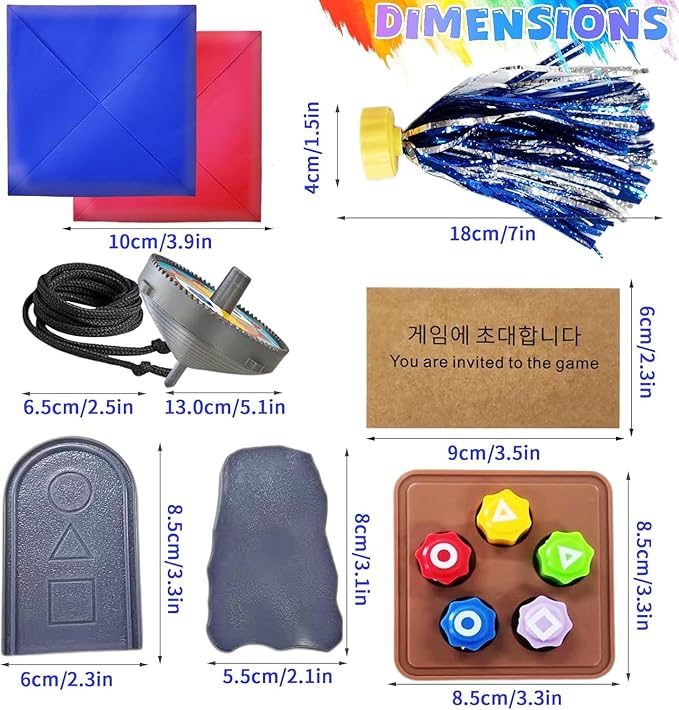 Amerzam Gonggi Korean Game, Gonggi Korean Tossing Game Set (Korean Traditional Play) Jebi chagi Stone catching Biseokchigi Paeng-y DDAKJI Family Party Collections (1 Set)