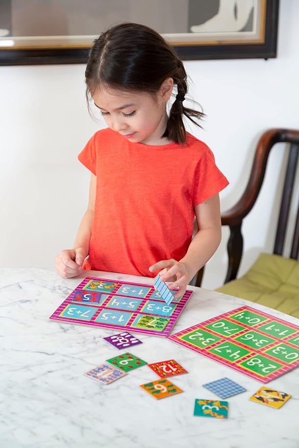 eeBoo: Simple Math Bingo Game, Addition & Subtraction, Match Answers to Complete Number Sentences, 54 Tiles Included, for Ages 5 and up