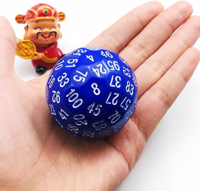 Bescon Polyhedral Dice 100 Sides Dice, D100 die, 100 Sided Cube, D100 Game Dice, 100-Sided Cube of Blue Color