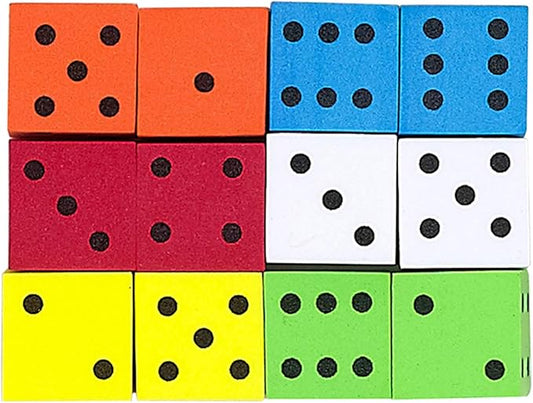 Koplow Games Assorted Foam Spot Dice, 16mm