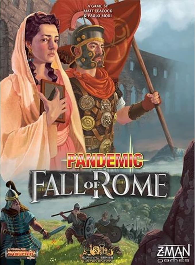 Pandemic Fall of Rome, Adults and Family,Cooperative Board Game | Ages 8+ | 1 to 5 Players | Average Playtime 45-60 Minutes | Made by Z-Man Games
