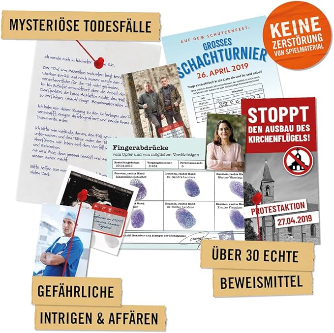 Hidden Games Crime Scene Game Case 1 - The Klein-Borstelheim Case - for 1-6 People from 14 Years, Realistic Crime Scene and Exciting Detective Game (German Edition).