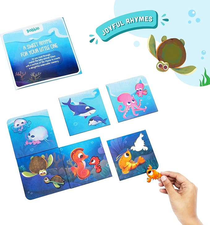 LoveDabble Mother and Baby Animal Match Puzzle - Mommy and Me - Under The Sea | Puzzles for Kids Ages 2-4 | Animal Puzzles for Toddlers and Kids