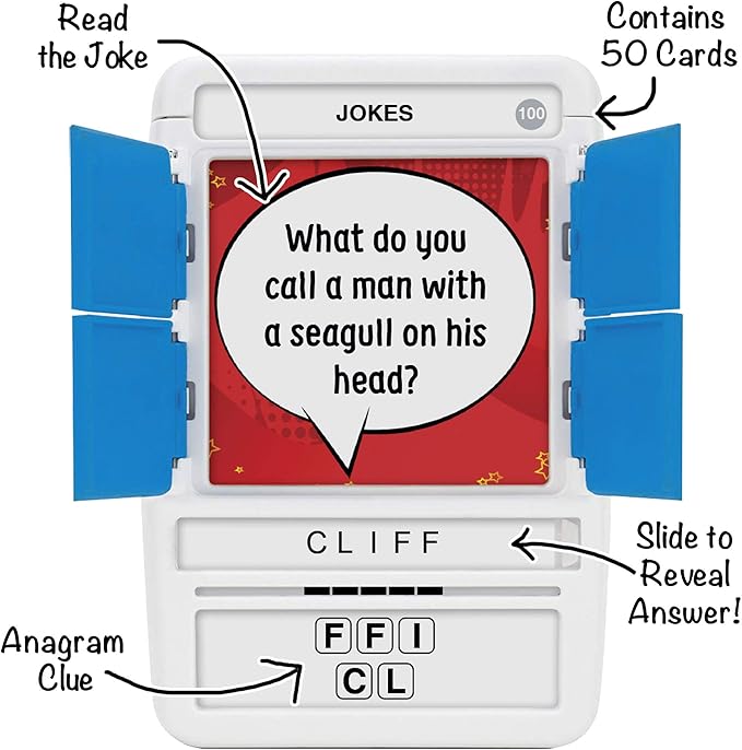 100 PICS Jokes Game | Kids Games | Card Games & Fun Travel Games | Toys & Games | Card Games for Adults and Kids | Family Games | Beach Games | Word Games | Kids Travel | Ages 6+