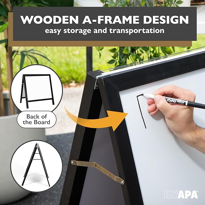 lyapa Large Portable Prize Drop Game - 41x27.5 Inch Double Sided Penny Drop Game for Events and Trade Show - Includes 16 Coin Drop, Wooden A-Frame Whiteboard Sign, Eraser & Token Storage Tote