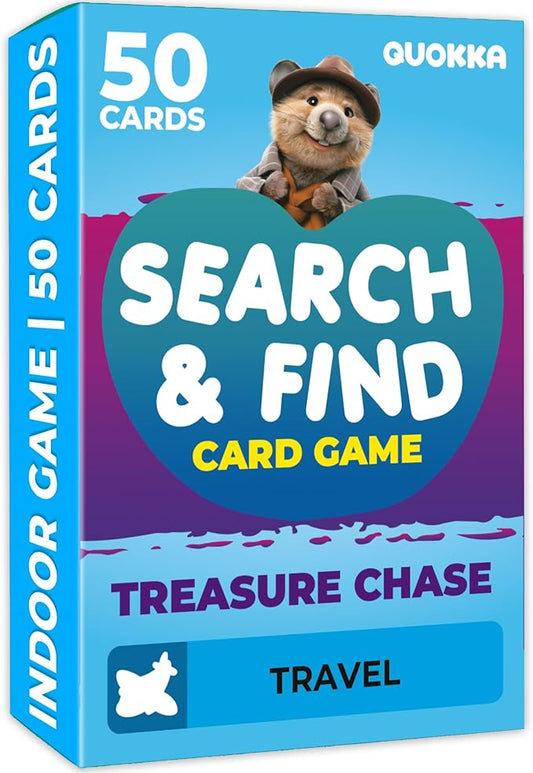 QUOKKA Scavenger Hunt Cards for Kids Ages 4-8 - Indoor Search and Find Travel Activities for Kids Ages 6-8 - Educational Travel Toys for 4-8 Year Olds - Pocket Toys for Boys Girls and Family