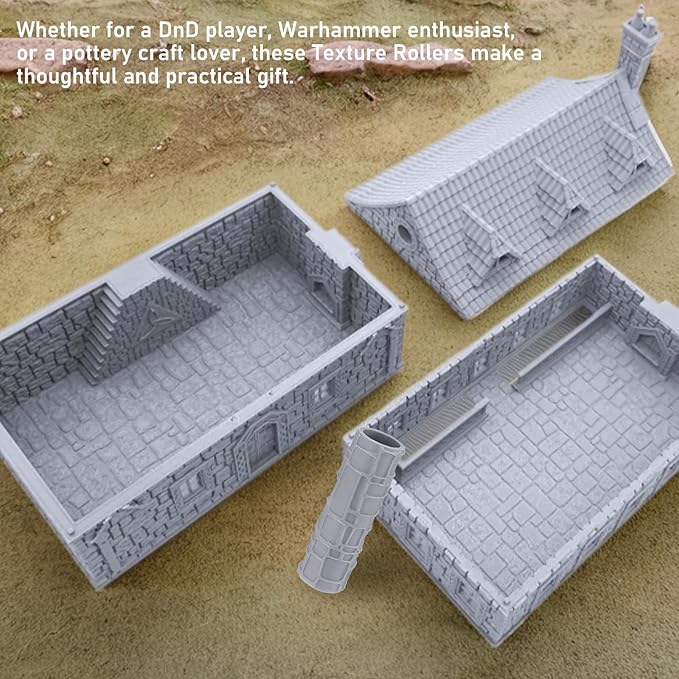 RPG Terrain Texture Roller – High-Definition Scene Detailing Tool for DND Terrain, Clay/Foam Carving Roller for ABS Polymer Clay Patterns, Creative Board Game Accessory Set