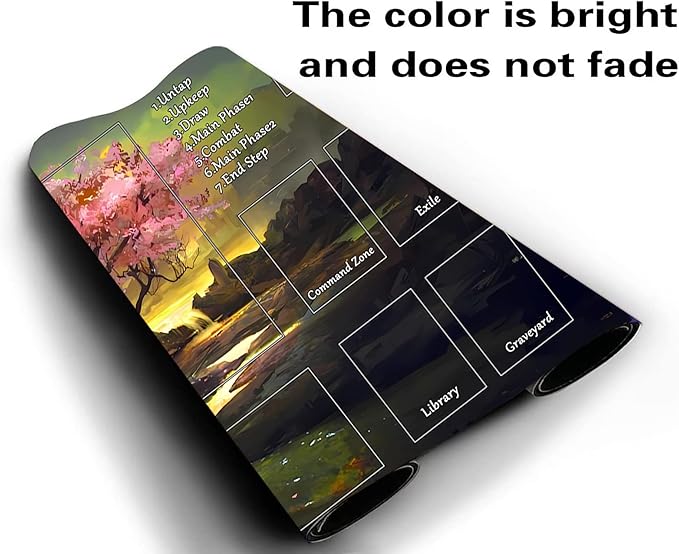 MTG Playmat, Game Play Mat for MTG TCG 24 x 14 inches Trading Card Inked Game Playmats with Storage Bag Smooth Rubber Surface Battle Game
