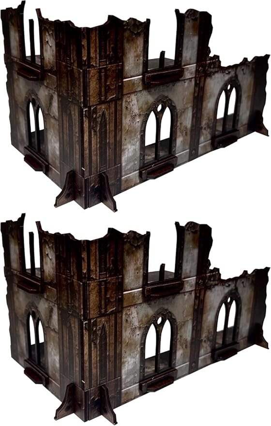 Wargame Terrain Ruin Set for WH40K and 28mm/32mm Miniatures, Tabletop Terrain Battlezone Creation Kit