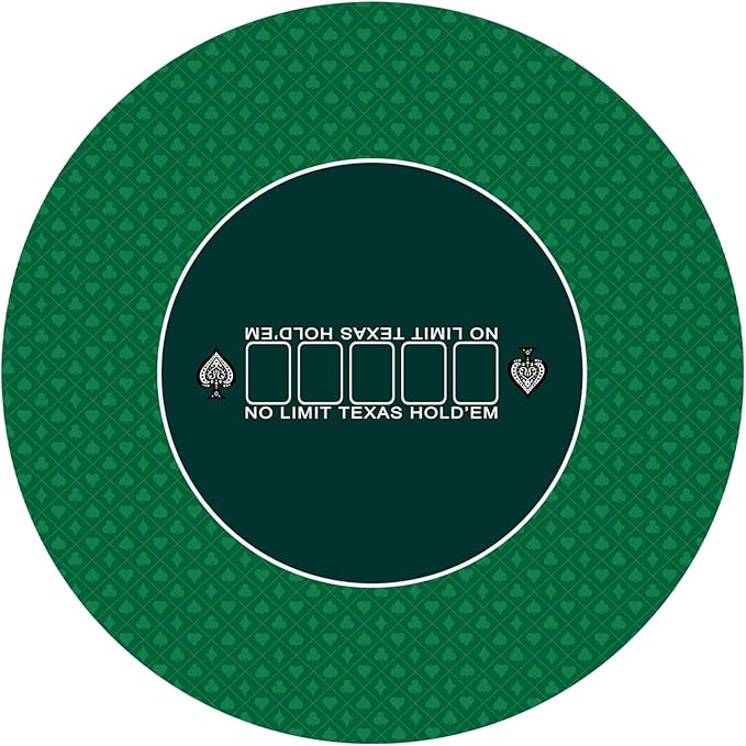 nuveti 24/31/47/55/63inch Round Poker Mat for Texas Holdem | Portable Poker Table Top with Art Deco Layout Print 6-8 Player Game Layout Mat to Play Cards, Poker Games, Blackjack, Casino