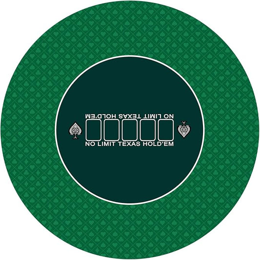 nuveti 24/31/47/55/63inch Round Poker Mat for Texas Holdem | Portable Poker Table Top with Art Deco Layout Print 6-8 Player Game Layout Mat to Play Cards, Poker Games, Blackjack, Casino