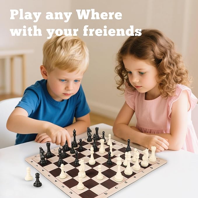 Chess Board Only 20" & 0.042" Super Thiness Mousepad Material Non-Slip Roll up Way Storage