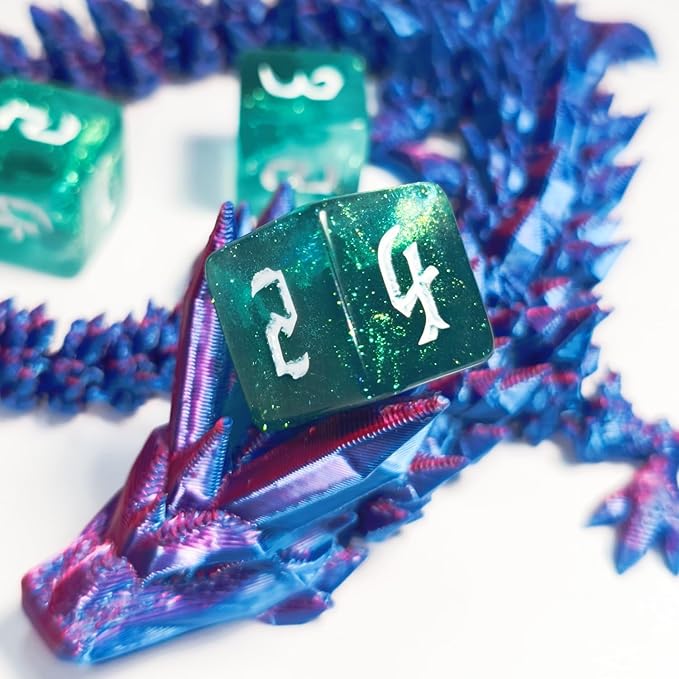 10 PC D6 dice 16mm Acrylic Dice Set for RPG MTG DND Dice Table Games and Board Games (Cyan)
