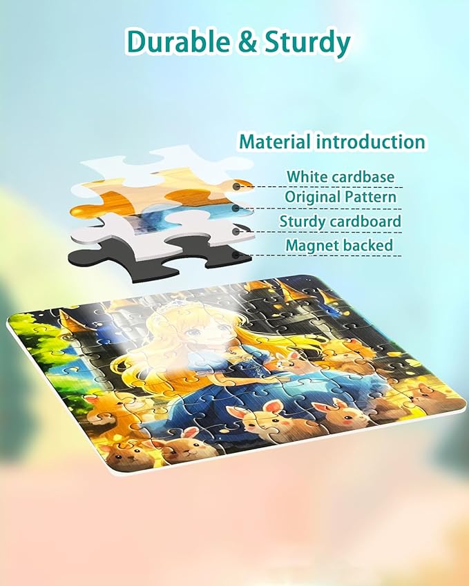 Magnetic Puzzles for Toddlers 4-6 Girls, Mermaid Princess Travel Puzzles for Kids Ages 3-5, 3 in 1 Dinosaurs Magnet Jigsaw Puzzle Book, Preschool Learning Toy for Kids 4-8 Year (Princess)