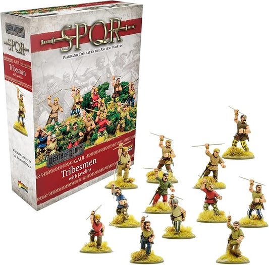 Wargames Delivered SPQR - Gaul - Tribesmen with Javelins. 28mm Miniatures Base, Roman and Greek Military Legion Miniatures for Wargames, and Roman War Games by Warlord Games