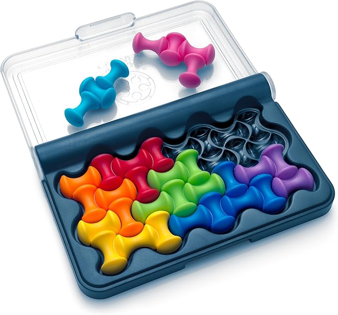 SmartGames IQ Waves | Boost Logic and Problem Solving Skills | 120 Challenges from Easy to Expert | Great for Ages 6 - Adult | A Fun Travel Game in a Portable Case | Unique Soft Touch Game Pieces