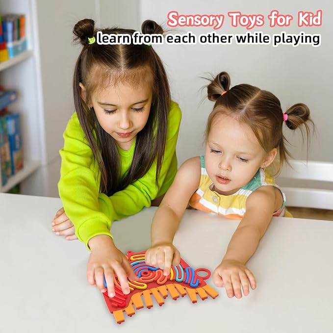 Silicone Sensory Activity Board,Double-Sided Busy Board for Fine Motor Skill,Fidget Toy for Calming, Stress, Anxiety, ADHD , Autism , Silent, No Mess , Kids 3+ & Adults(Chips,Red)