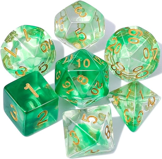CiaraQ DND Polyhedral Dice Set with a Black Dice Bag for D&D RPG MTG Role Playing Table Games