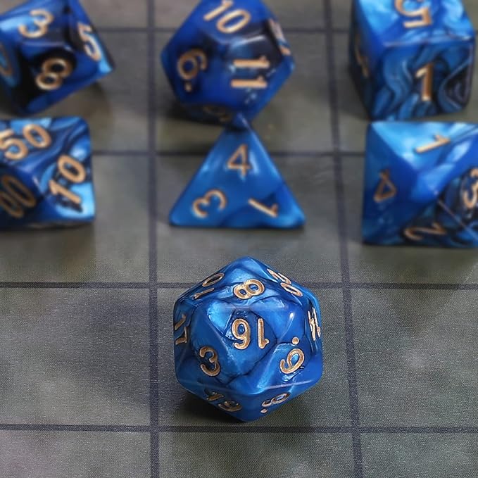 CiaraQ DND Polyhedral Dice Set with Dice Bag for Dungeons and Dragons RPG MTG Role Playing Table Games