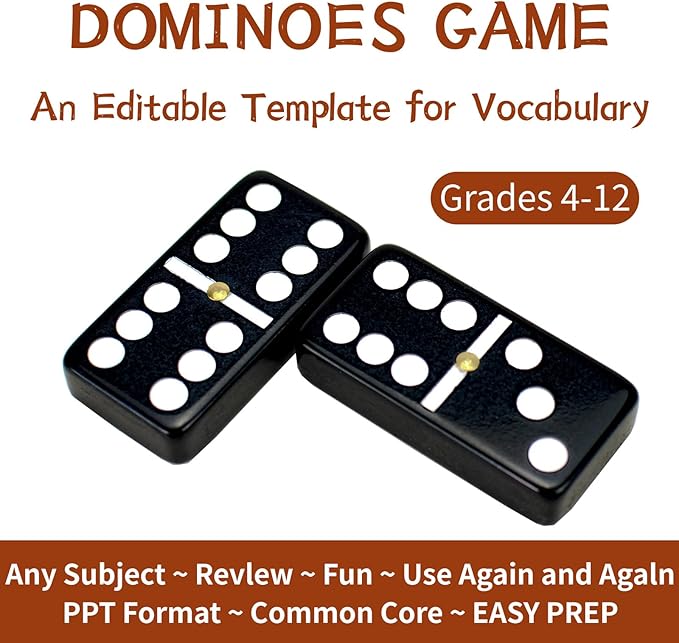 Bucher&Rossini Dominoes Set Double 6 - Claasic Black Domino's Game Set for Adults and Kids Idea Gift Present for Domino Players or Family Game Night (Black New)