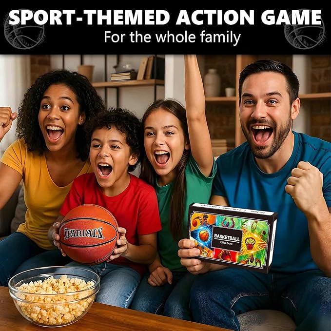 QUOKKA Basketball Fast-Paced Card Game for Kids & Adults – 128 Cards & Easy Rules – Quick & Fun Matching Game – 2-8 Players – Ages 8+ – Perfect for Family Games Night, Travel and Parties