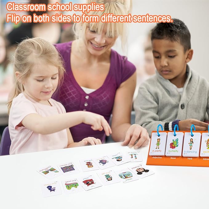 Tichgeim Sentence Building for Kids, Speech Therapy Materials Learn to Read Sentence Builder for 3-8, Preschool Kindergarten Learning Activities Classroom Must Haves for Boys Girls 1st 2nd 3rd Grade