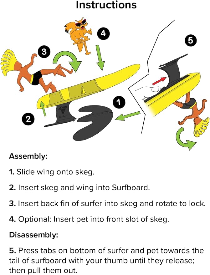 Surfer Dudes Classics Wave Powered Mini-Surfer and Surfboard Toy - Outer Bank Olivia