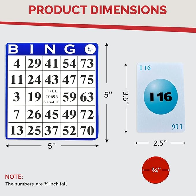 MR CHIPS Bingo Game 18 Cards and 300 Chips & Calling Cards Fun Games for Family, Reusable Kids