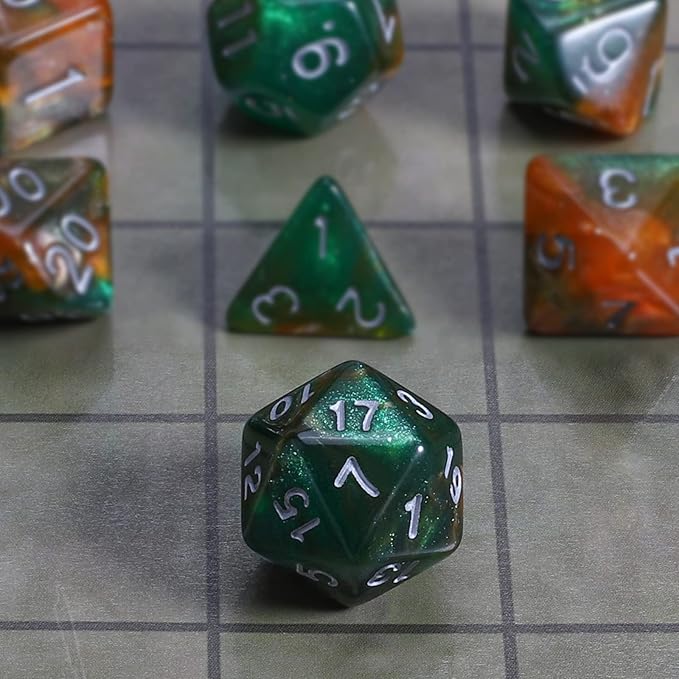 CiaraQ DND Polyhedral Dice Set with Dice Bag for Dungeons and Dragons RPG MTG Role Playing Table Games