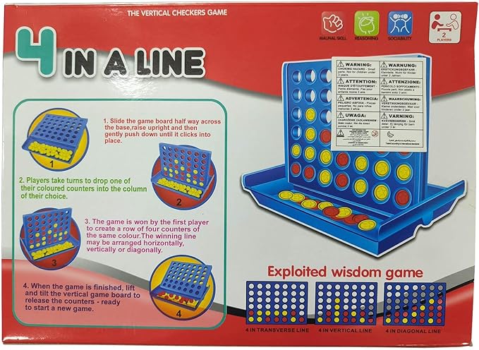 Pup Go 4 in a Row Game - 6 Spare Discs Included, Classic Board Game for Kids, Classic Four in a Row, Family Fun Games for Age 3 4 5 6 7 Year Old Boys Girls Adults, Line Up 4 (Standard)