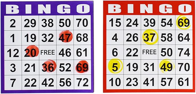SEETOOOGAMES Bingo Paper Game Cards - 1 Card - 100 Books of 5 Sheets