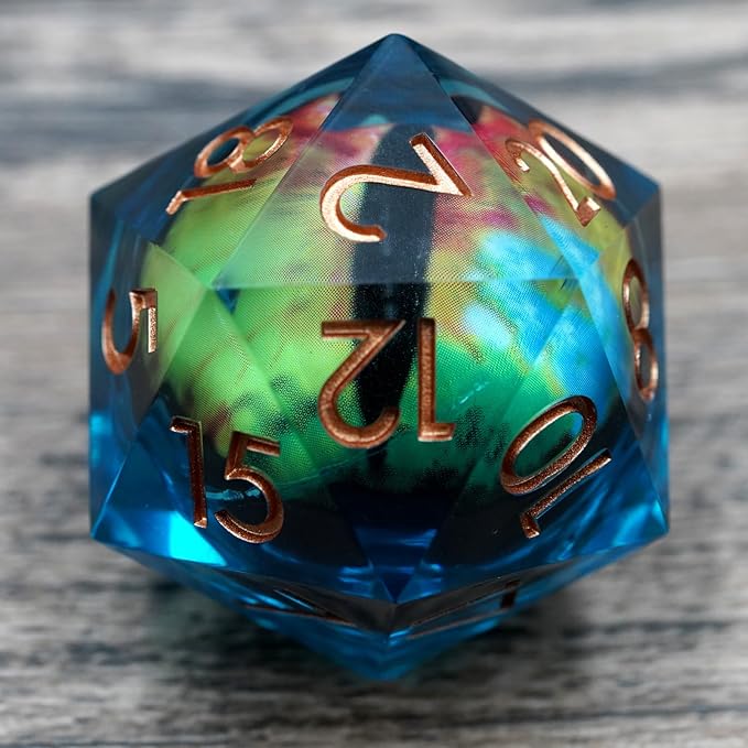 Liquid Core Dragon Eye Dice,DND RPG Dice,33mm Dragon Eye D20 for Role Playing Table Games