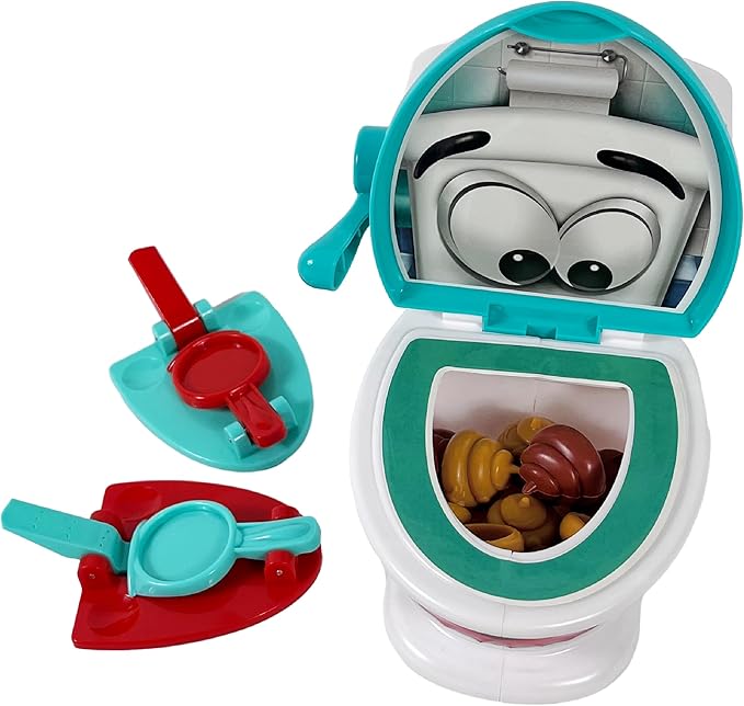 Poop Shoot Game - Funny Toys for Kids & Adults, Skill Building Toilet Game, Ages 4+, Includes 12 Soft Poops, 2 Launchers
