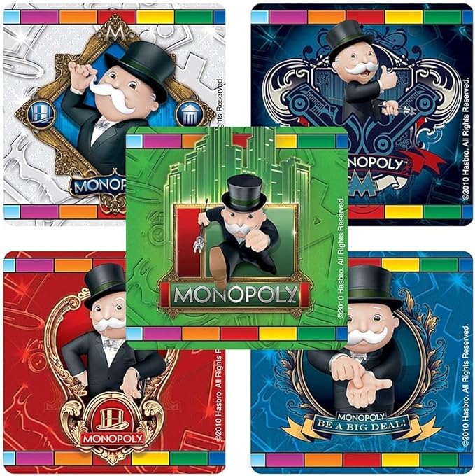 Pass GO Monopoly Pop Mini Figure Icon Bundled with Classic Retro Game Sequence + Character Board Games + Vintage Toy 90's Compatible with UNO Cards & Sticker Pack 3 Items