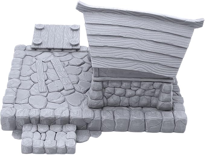 EnderToys Fishing Village Dock and Notice Board by Makers Anvil, 3D Printed Tabletop RPG Scenery and Wargame Terrain 28mm Miniatures